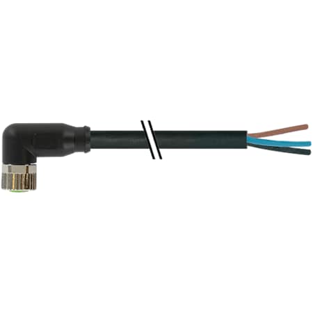 Murrelektronik M8 female 90 Degree with cable, PVC 3x0.25 bk UL/CSA 5m 7000-08081-6100500